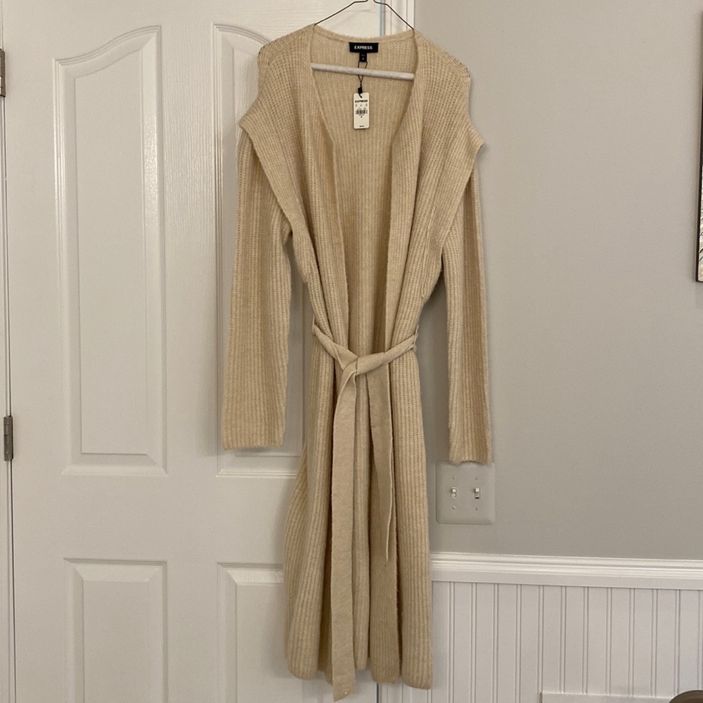 Express camel cardigan